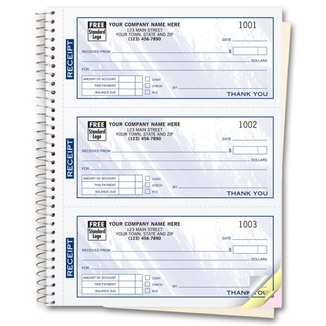 Custom Receipt Books Color Collection Free Shipping