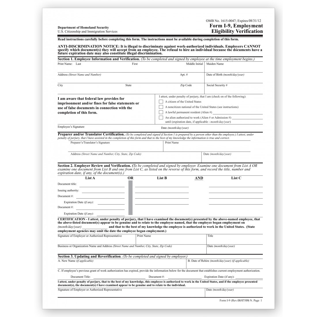 i-9-tax-form-employment-eligibility-verification-free-shipping