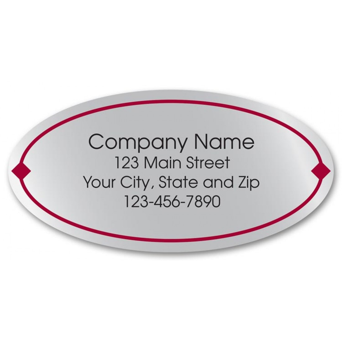 Oval Silver Marketing Labels 58147 At Print EZ.