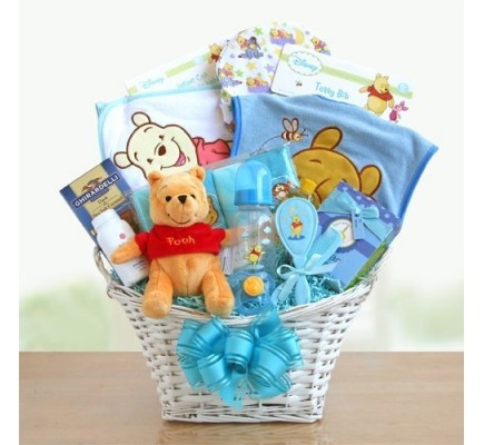 Winnie the Pooh Baby Boy Basket | Free Shipping