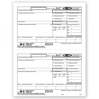 Laser W-2, Employee Copy B, Bulk