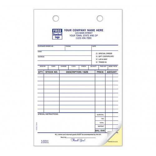 Register Forms, Retail 