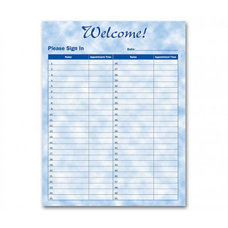 Patient Sign-In Sheet, Bright Skies Design