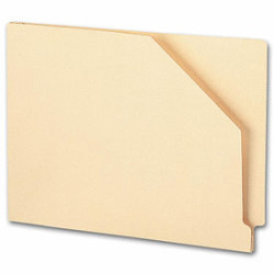 End Tab Diagonal Cut File Pocket, Manila 11 pt, 1" expansion