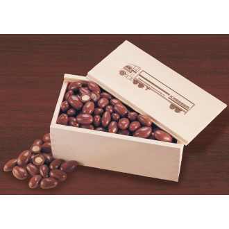 Wooden Collector's Box with Milk Chocolate Almonds 