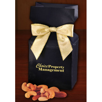 Navy Promotional Custom Box with Truffles with Deluxe Mixed Nuts