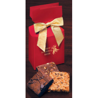 Red Custom Boxes with Gourmet Brownies