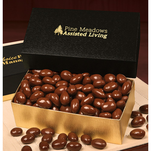 Gold & Black Gift Boxes with Chocolate Almonds 