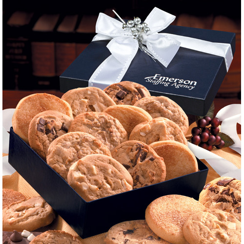 Navy Gift Box With Gourmet Cookie Assortment 