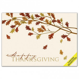 Colors of Fall Foil Leaves Thanksgiving Cards