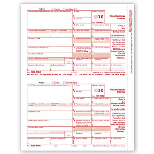 Laser 1099 MISC Income, Federal Copy A 