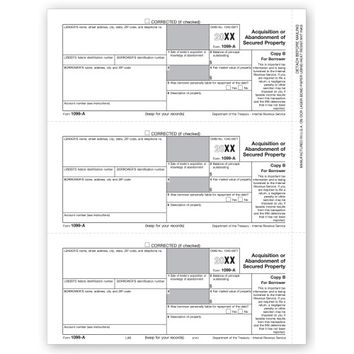 Laser 1099 A, Borrower Copy B 