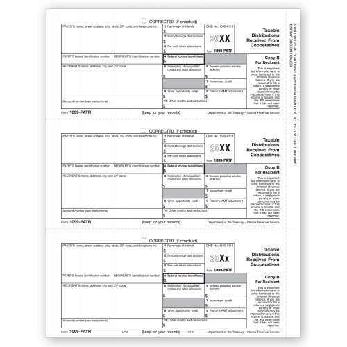 Laser 1099 PATR, Payer and/or Borrower Copy B 