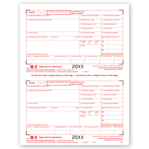 Laser W 2, Federal Copy A 