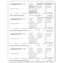 4 Up Laser W 2, Employee Copy, Horizontal Format