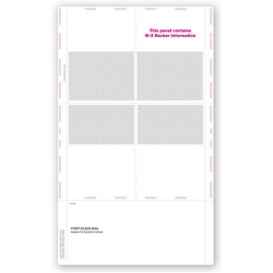 14" 4Up Blank Laser W-2, Pressure Seal