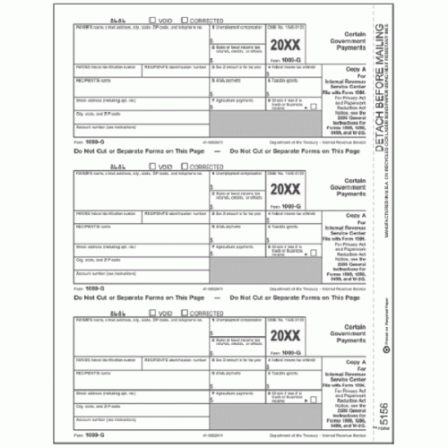 Laser 1099 G, Federal Copy A 