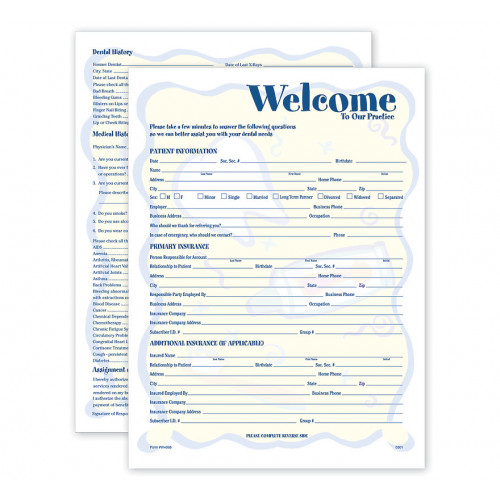 Two-Sided Registration & History Form Smile Helpers Design 